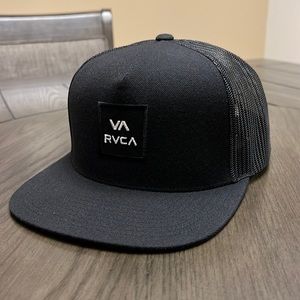 RVCA All black addition, trucker style snapback, hat, black